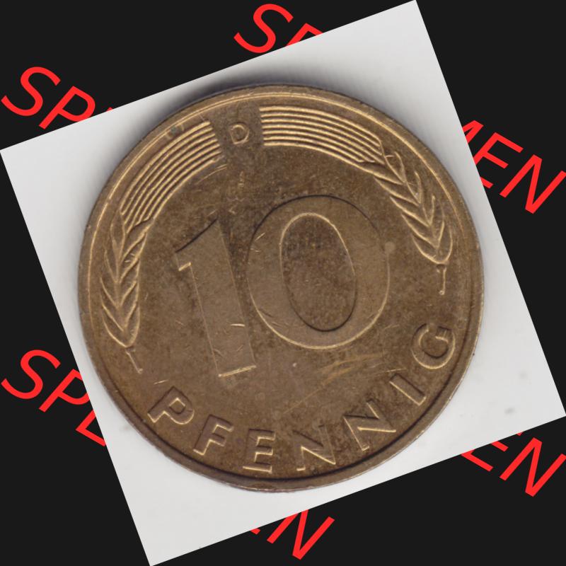 Münze der BRD Deutschland Umlaufmünze 1950-2001, 10 Pfennig 1994 D II. Sammlung
