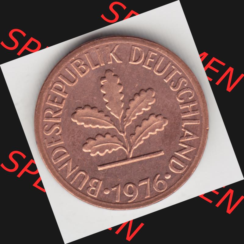 Münze der BRD Deutschland Umlaufmünze 1950-2001, 1 Pfennig 1976 J (2) Sammlung