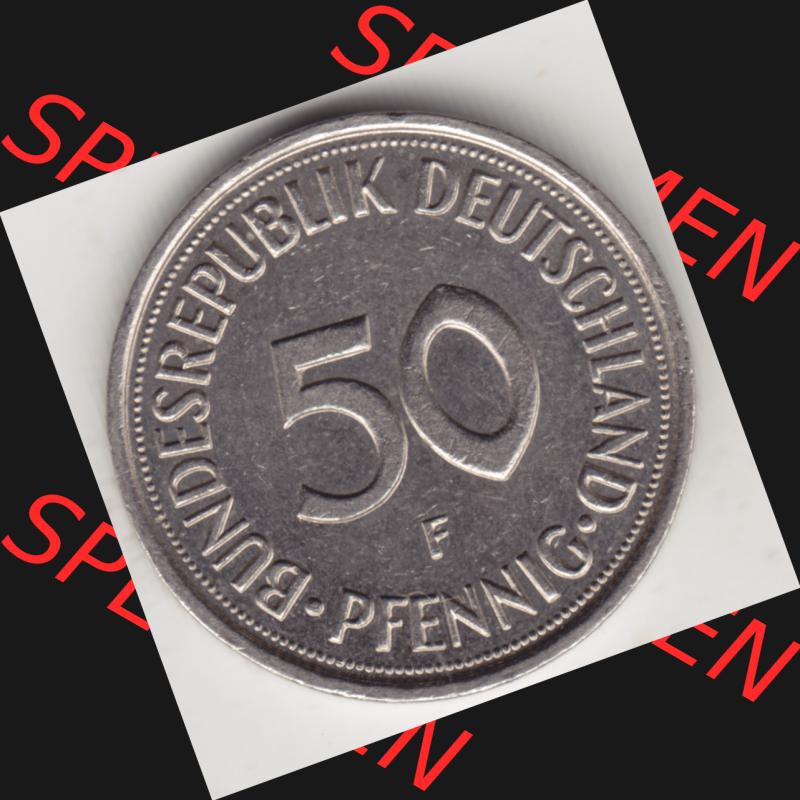 Münze der BRD Deutschland Umlaufmünze 1950-2001, 50 Pfennig 1984 F I Sammlung