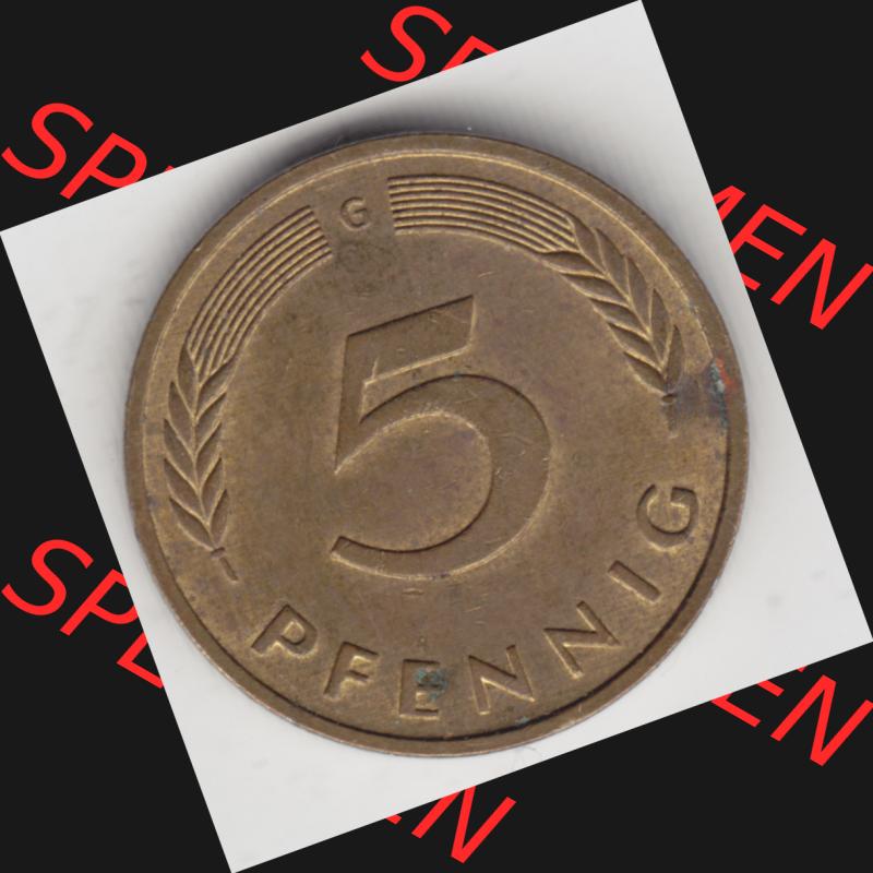 Münze der BRD Deutschland Umlaufmünze 1950-2001, 5 Pfennig 1982 G Sammlung