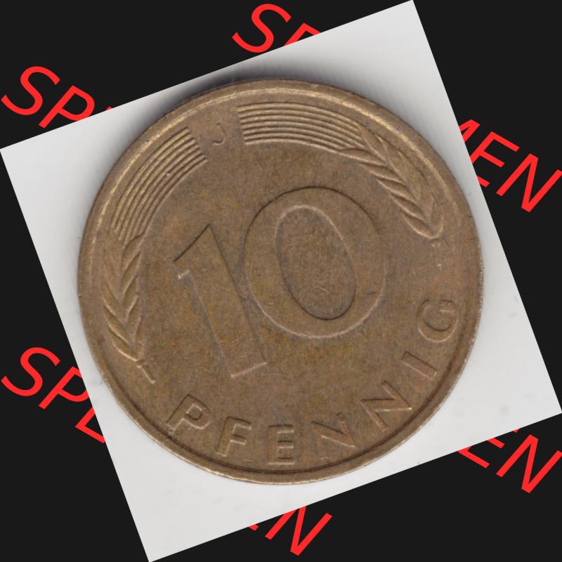 Münze der BRD Deutschland Umlaufmünze 1950-2001, 10 Pfennig 1989 J Sammlung
