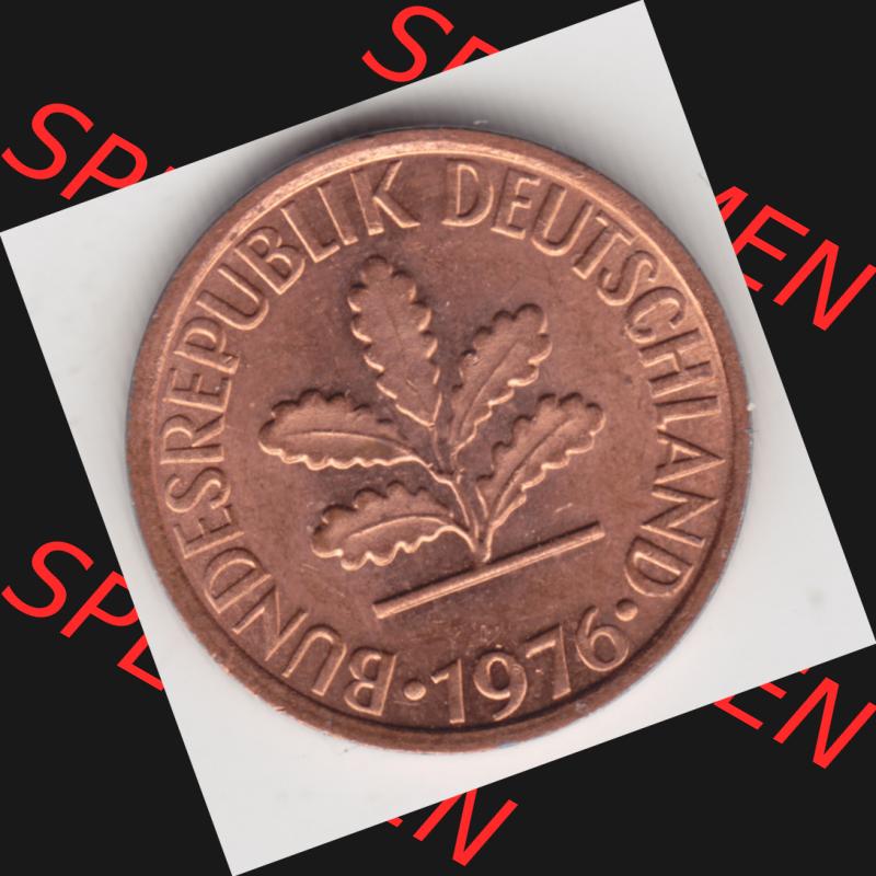 Münze der BRD Deutschland Umlaufmünze 1950-2001, 1 Pfennig 1976 G (2) Sammlung