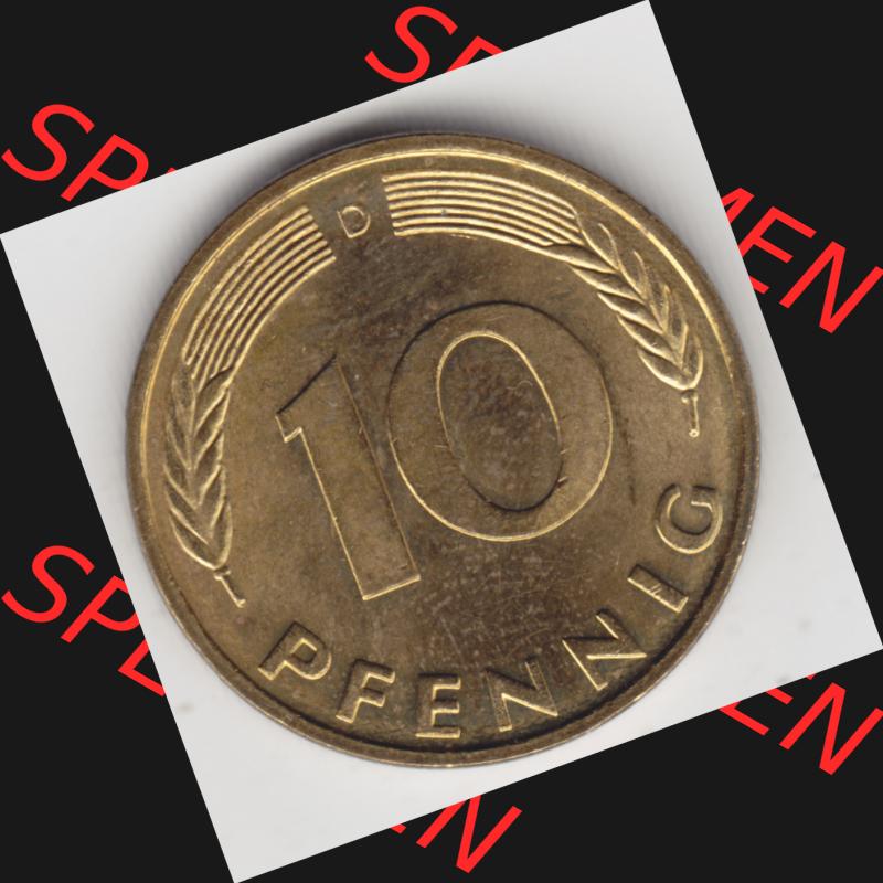 Münze der BRD Deutschland Umlaufmünze 1950-2001, 10 Pfennig 1996 D Sammlung