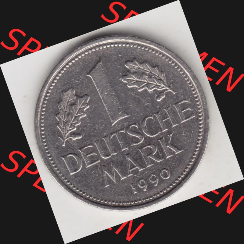 Münze der BRD Deutschland Umlaufmünze 1950-2001, 1 Deutsche Mark 1990 D Sammlung