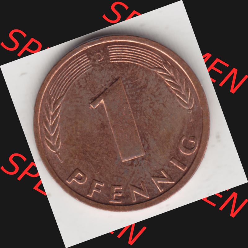 Münze der BRD Deutschland Umlaufmünze 1950-2001, 1 Pfennig 1992 D Sammlung