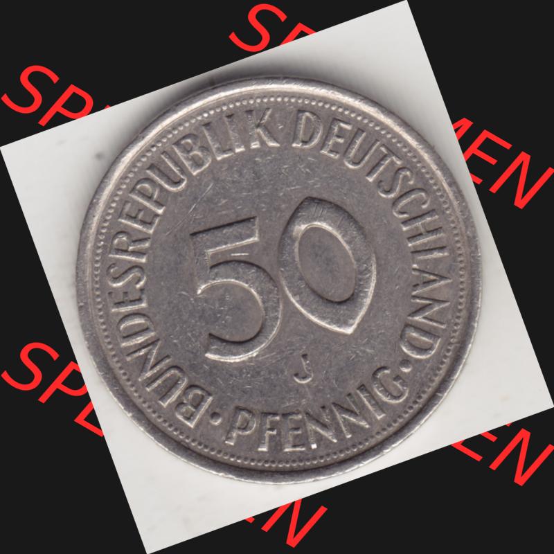 Münze der BRD Deutschland Umlaufmünze 1950-2001, 50 Pfennig 1990 J Sammlung
