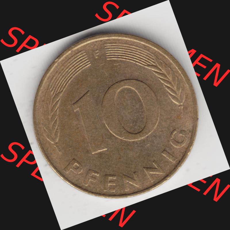 Münze der BRD Deutschland Umlaufmünze 1950-2001, 10 Pfennig 1989 F Sammlung