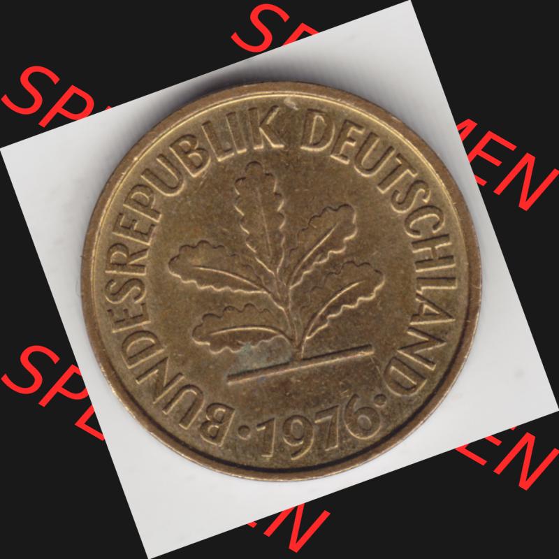 Münze der BRD Deutschland Umlaufmünze 1950-2001, 5 Pfennig 1976 D (2) Sammlung