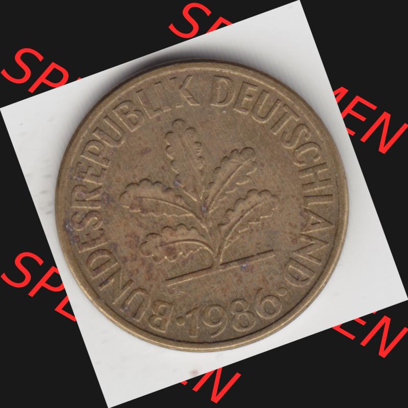 Münze der BRD Deutschland Umlaufmünze 1950-2001, 10 Pfennig 1986 D (2) Sammlung