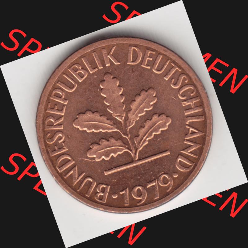 Münze der BRD Deutschland Umlaufmünze 1950-2001, 1 Pfennig 1979 J (2) Sammlung