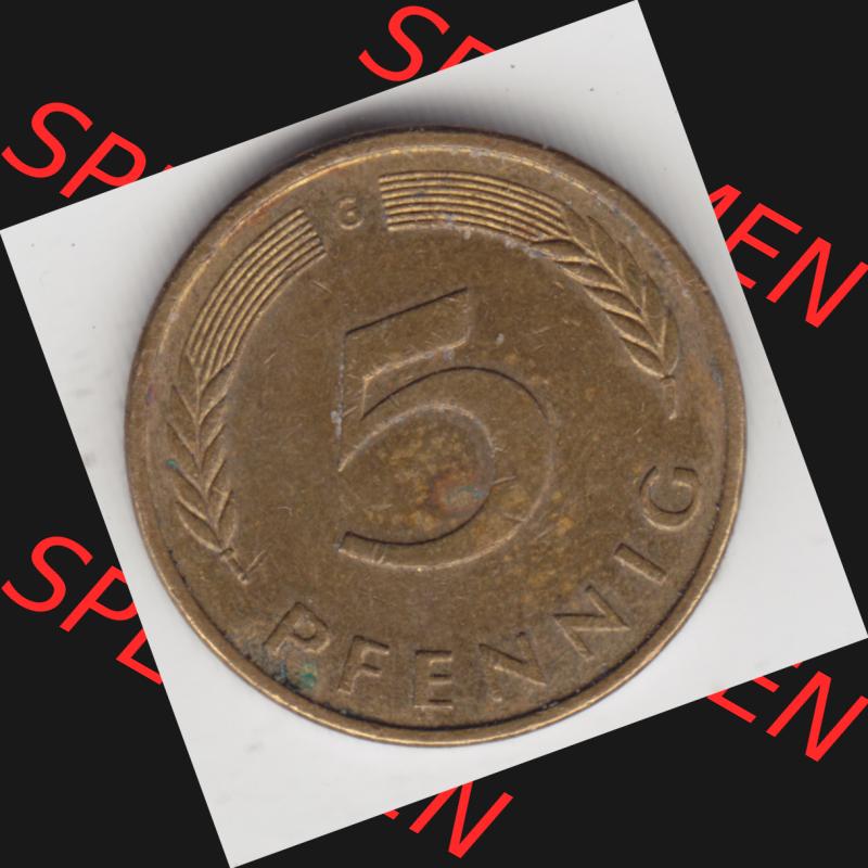 Münze der BRD Deutschland Umlaufmünze 1950-2001, 5 Pfennig 1987 G Sammlung