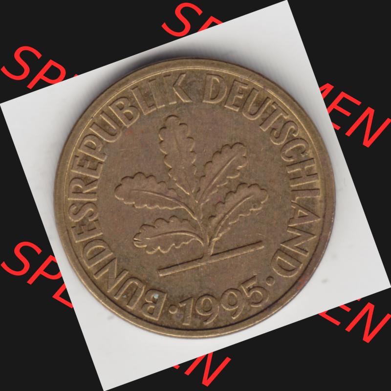 Münze der BRD Deutschland Umlaufmünze 1950-2001, 10 Pfennig 1995 D-12 (2) Sammlung