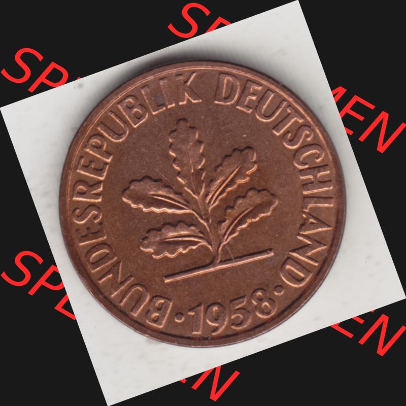 Münze der BRD Deutschland Umlaufmünze 1950-2001, 2 Pfennig 1958 J (2) Sammlung