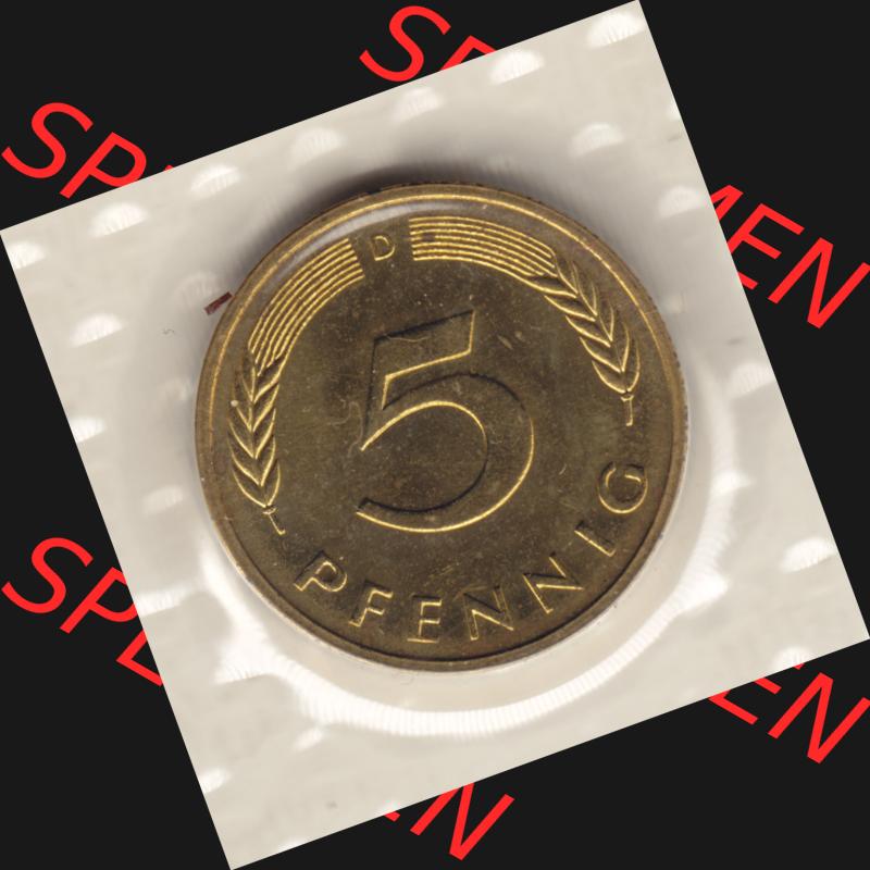 Münze der BRD Deutschland Umlaufmünze 1976, 5 Pfennig Sammlung