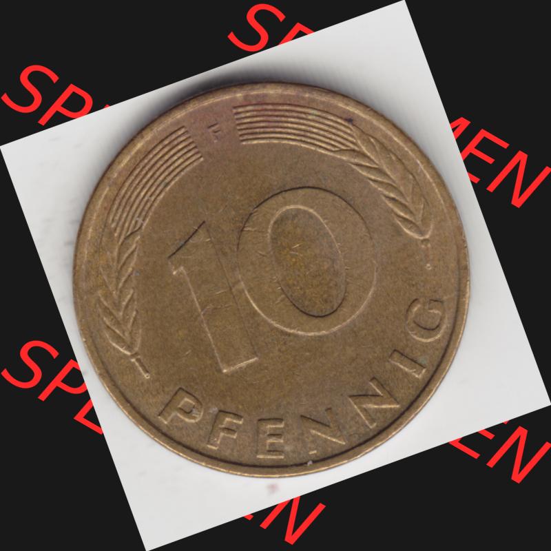 Münze der BRD Deutschland Umlaufmünze 1950-2001, 10 Pfennig 1980 F Sammlung
