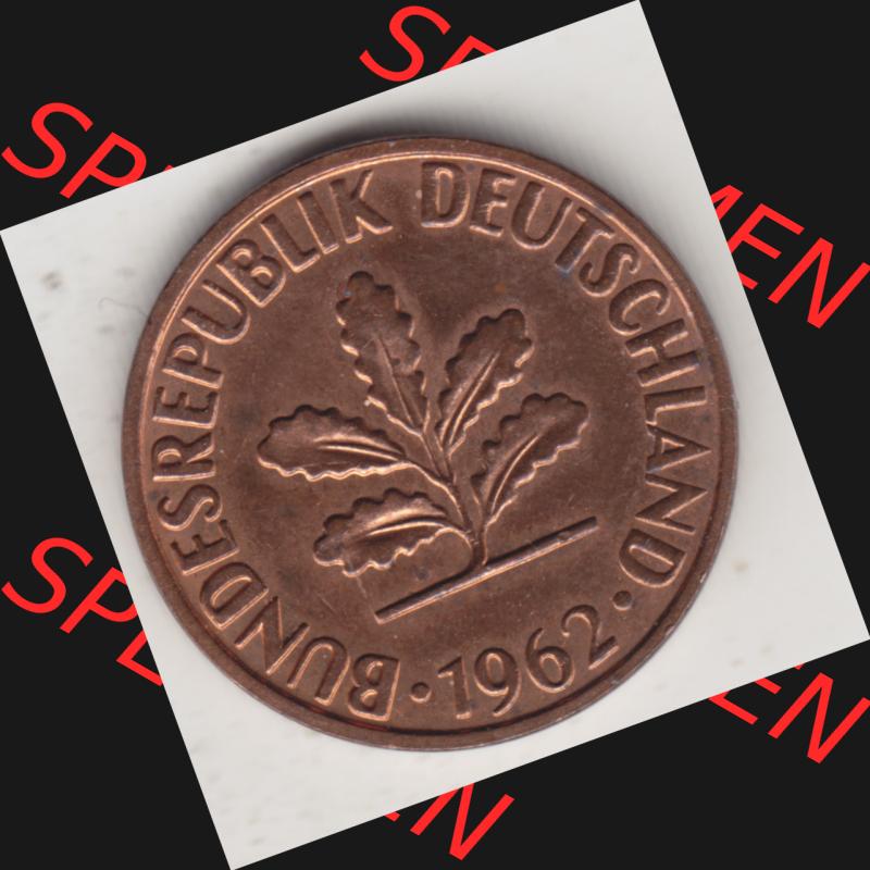 Münze der BRD Deutschland Umlaufmünze 1950-2001, 2 Pfennig 1962 J (2) Sammlung