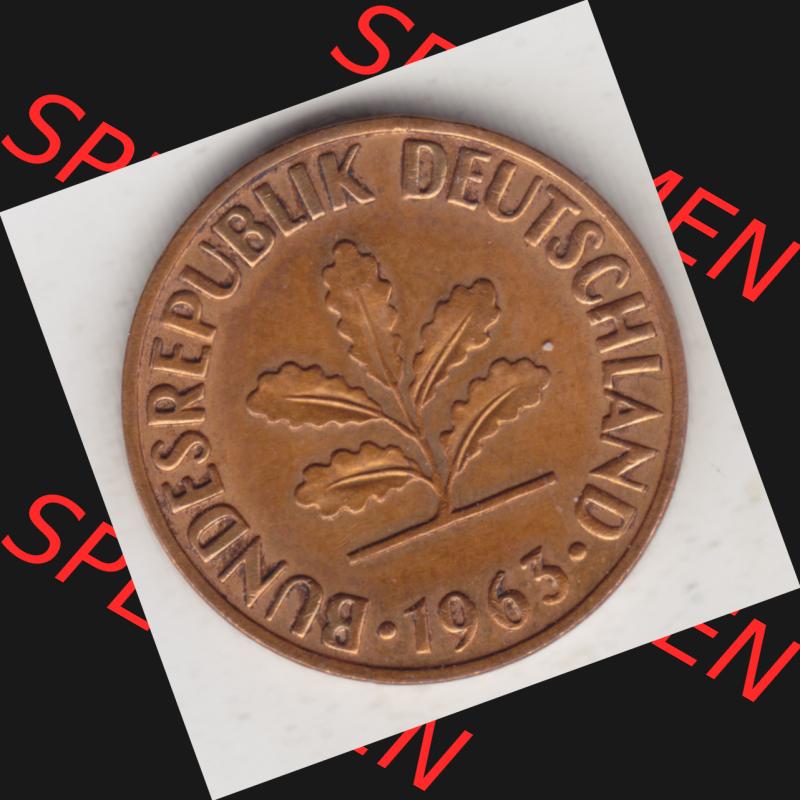 Münze der BRD Deutschland Umlaufmünze 1950-2001, 2 Pfennig 1963 D (2) Sammlung
