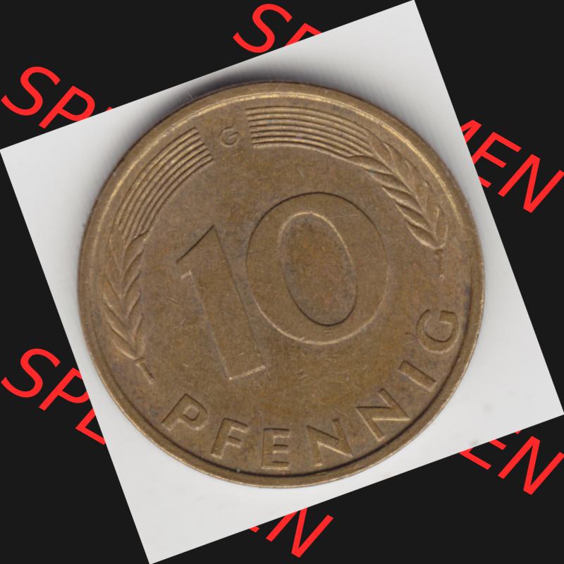 Münze der BRD Deutschland Umlaufmünze 1950-2001, 10 Pfennig 1989 G Sammlung