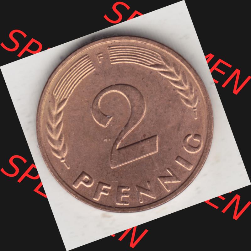 Münze der BRD Deutschland Umlaufmünze 1950-2001, 2 Pfennig 1958 F Sammlung