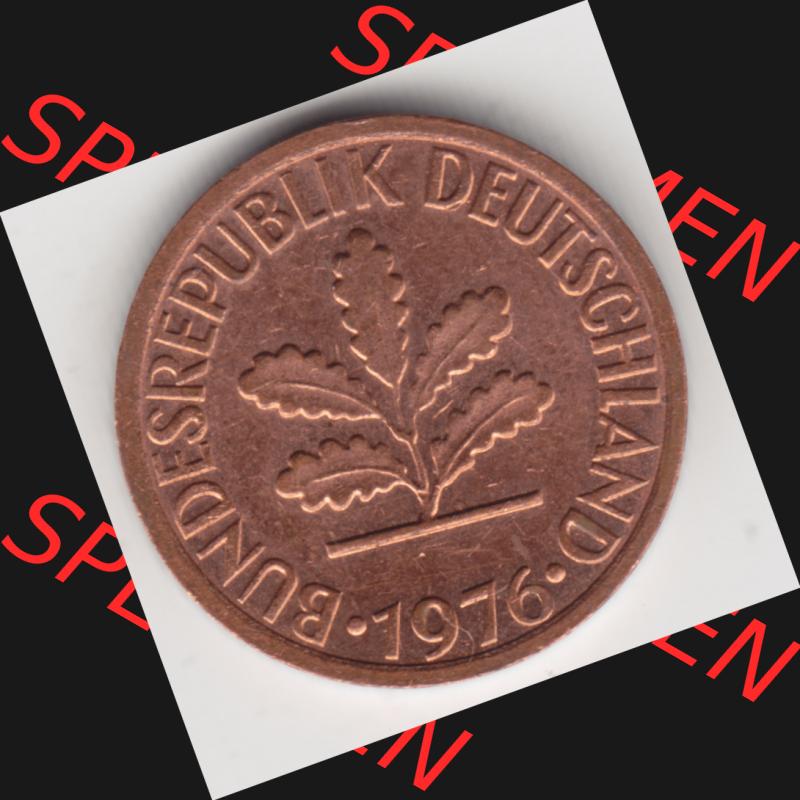 Münze der BRD Deutschland Umlaufmünze 1950-2001, 1 Pfennig 1976 F (2) Sammlung