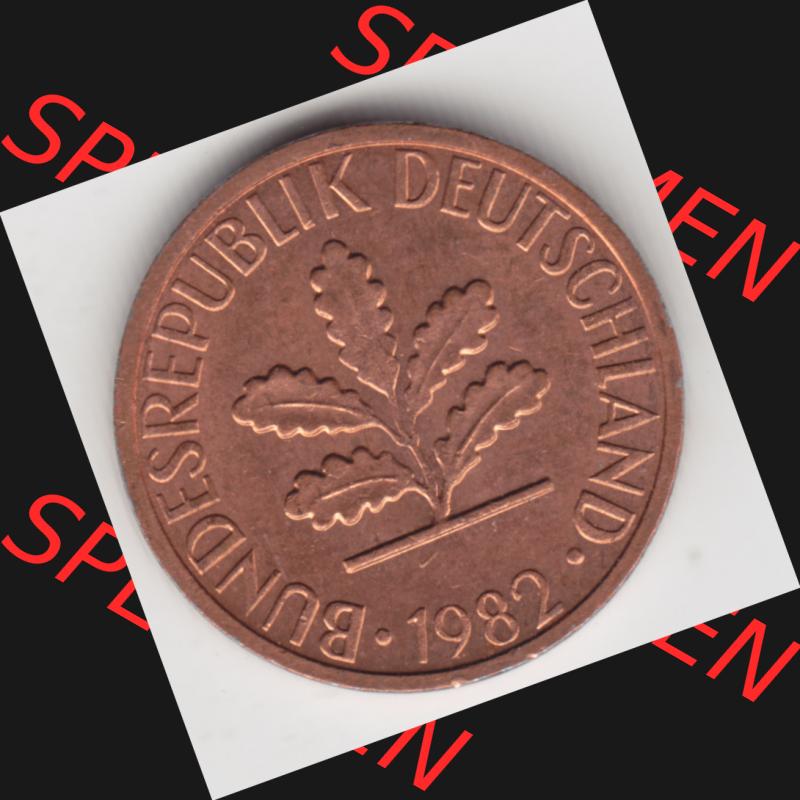 Münze der BRD Deutschland Umlaufmünze 1950-2001, 1 Pfennig 1982 J (2) Sammlung