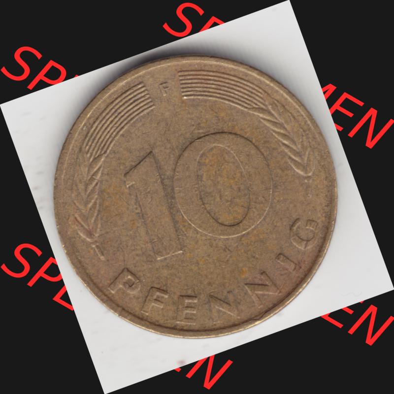 Münze der BRD Deutschland Umlaufmünze 1950-2001, 10 Pfennig 1989 F II. Sammlung