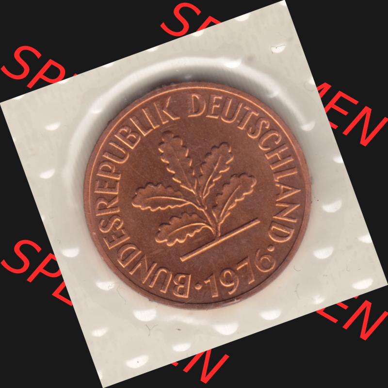 Münze der BRD Deutschland Umlaufmünze 1976, 2 Pfennig (2) Sammlung