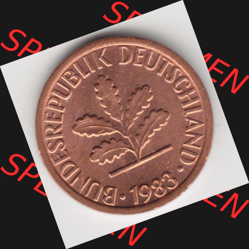 Münze der BRD Deutschland Umlaufmünze 1950-2001, 1 Pfennig 1983 G (2) Sammlung