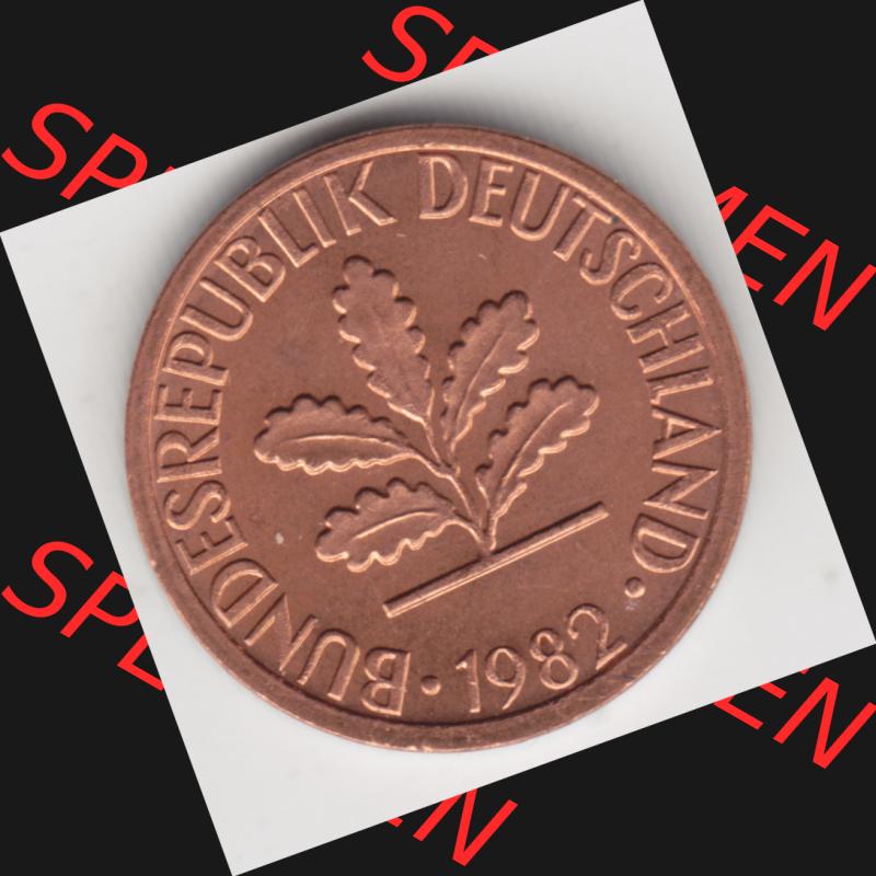 Münze der BRD Deutschland Umlaufmünze 1950-2001, 1 Pfennig 1982 F (2) Sammlung