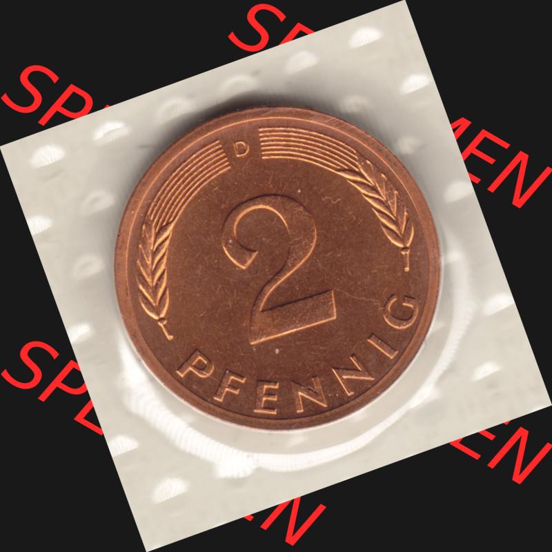 Münze der BRD Deutschland Umlaufmünze 1976, 2 Pfennig Sammlung