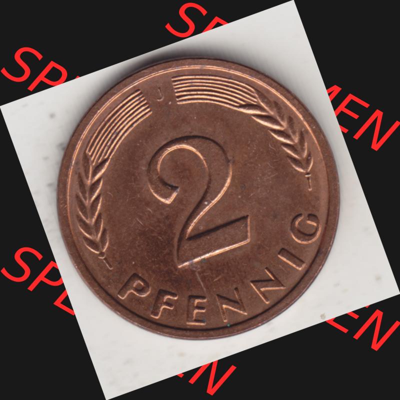 Münze der BRD Deutschland Umlaufmünze 1950-2001, 2 Pfennig 1962 J Sammlung