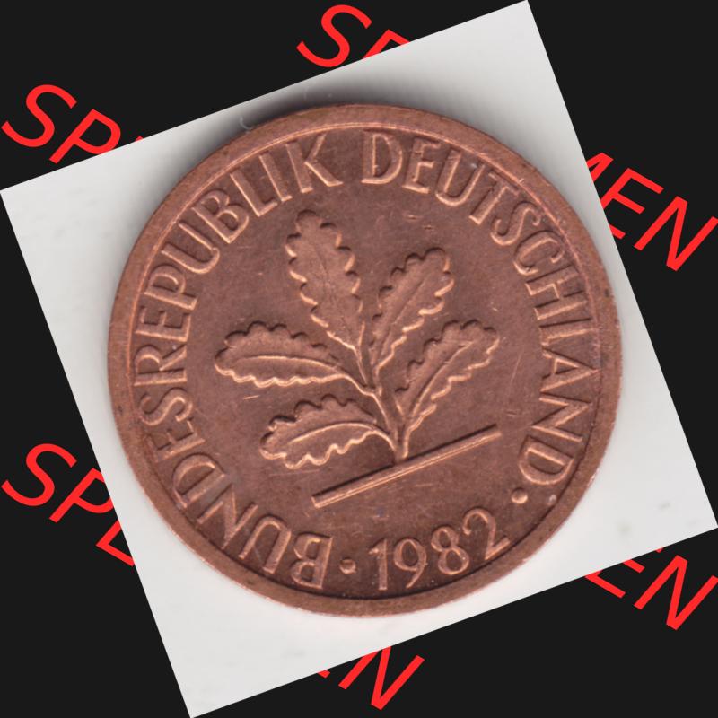 Münze der BRD Deutschland Umlaufmünze 1950-2001, 1 Pfennig 1982 G (2) Sammlung