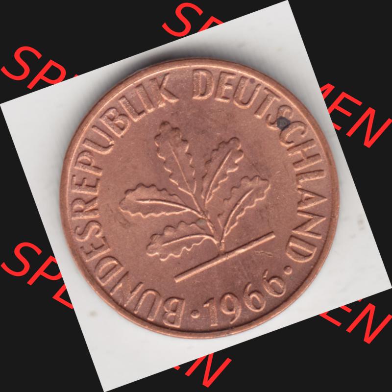 Münze der BRD Deutschland Umlaufmünze 1950-2001, 1 Pfennig 1966 G (2) Sammlung