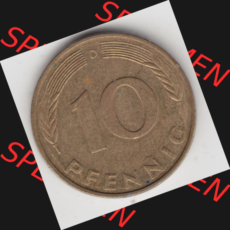 Münze der BRD Deutschland Umlaufmünze 1950-2001, 10 Pfennig 1992 D Sammlung