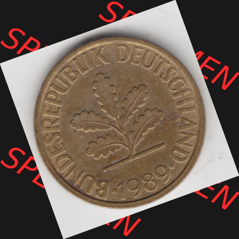 Münze der BRD Deutschland Umlaufmünze 1950-2001, 10 Pfennig 1989 G (2) Sammlung