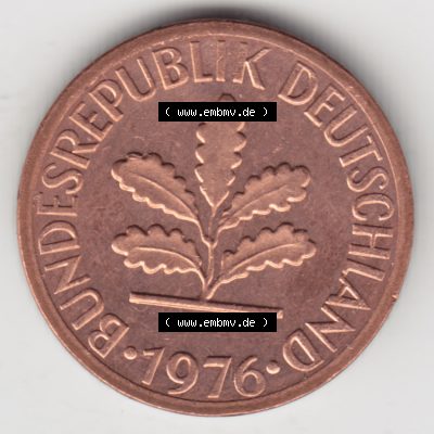 Münze der BRD Deutschland Umlaufmünze 1950-2001, 1 Pfennig 1976 J (2) Sammlung