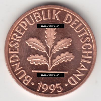 Münze der BRD Deutschland Umlaufmünze 1950-2001, 1 Pfennig 1995 D (2) Sammlung