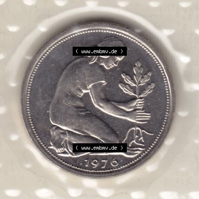 Münze der BRD Deutschland Umlaufmünze 1976, 50 Pfennig (2) Sammlung