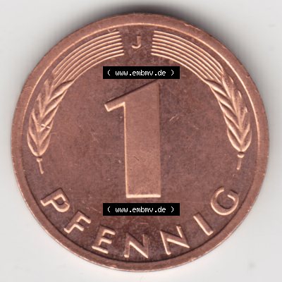 Münze der BRD Deutschland Umlaufmünze 1950-2001, 1 Pfennig 1995 J Sammlung