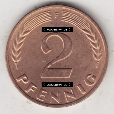Münze der BRD Deutschland Umlaufmünze 1950-2001, 2 Pfennig 1958 F Sammlung