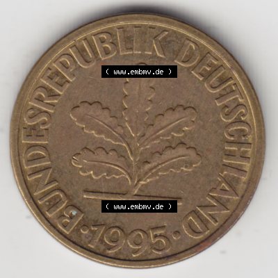 Münze der BRD Deutschland Umlaufmünze 1950-2001, 10 Pfennig 1995 D-12 (2) Sammlung