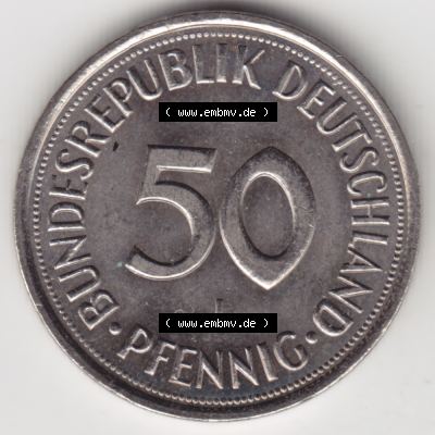 Münze der BRD Deutschland Umlaufmünze 1950-2001, 50 Pfennig 1982 J Sammlung