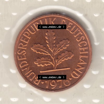 Münze der BRD Deutschland Umlaufmünze 1976, 2 Pfennig (2) Sammlung