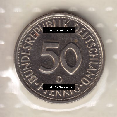 Münze der BRD Deutschland Umlaufmünze 1976, 50 Pfennig Sammlung