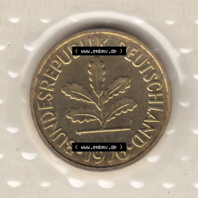 Münze der BRD Deutschland Umlaufmünze 1976, 5 Pfennig (2) Sammlung