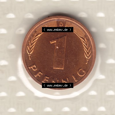 Münze der BRD Deutschland Umlaufmünze 1976, 1 Pfennig Sammlung