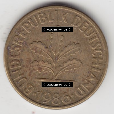 Münze der BRD Deutschland Umlaufmünze 1950-2001, 10 Pfennig 1986 D (2) Sammlung