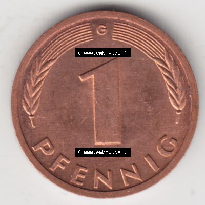 Münze der BRD Deutschland Umlaufmünze 1950-2001, 1 Pfennig 1982 G Sammlung