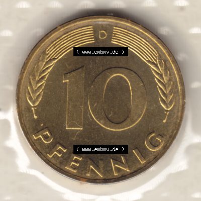 Münze der BRD Deutschland Umlaufmünze 1976, 10 Pfennig Sammlung