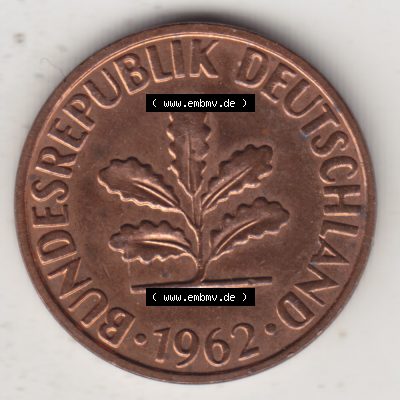 Münze der BRD Deutschland Umlaufmünze 1950-2001, 2 Pfennig 1962 J (2) Sammlung